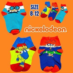 Nickelodeon Rugrats, Rocket Power, Dexters Laboratory Crew Socks! 3 Pair 8-12.